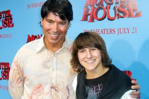 On the red carpet with Mitchel Musso at the premiere of "Monster House" in L.A.